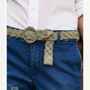 Frank & Eileen Nollaig Italian Leather Belt / Blue Grey NEW